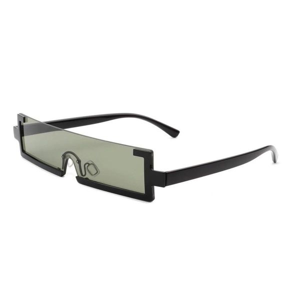 6176 | Light Green Flat Top Semi Rimless Sunglasses - Picture 2 of 4